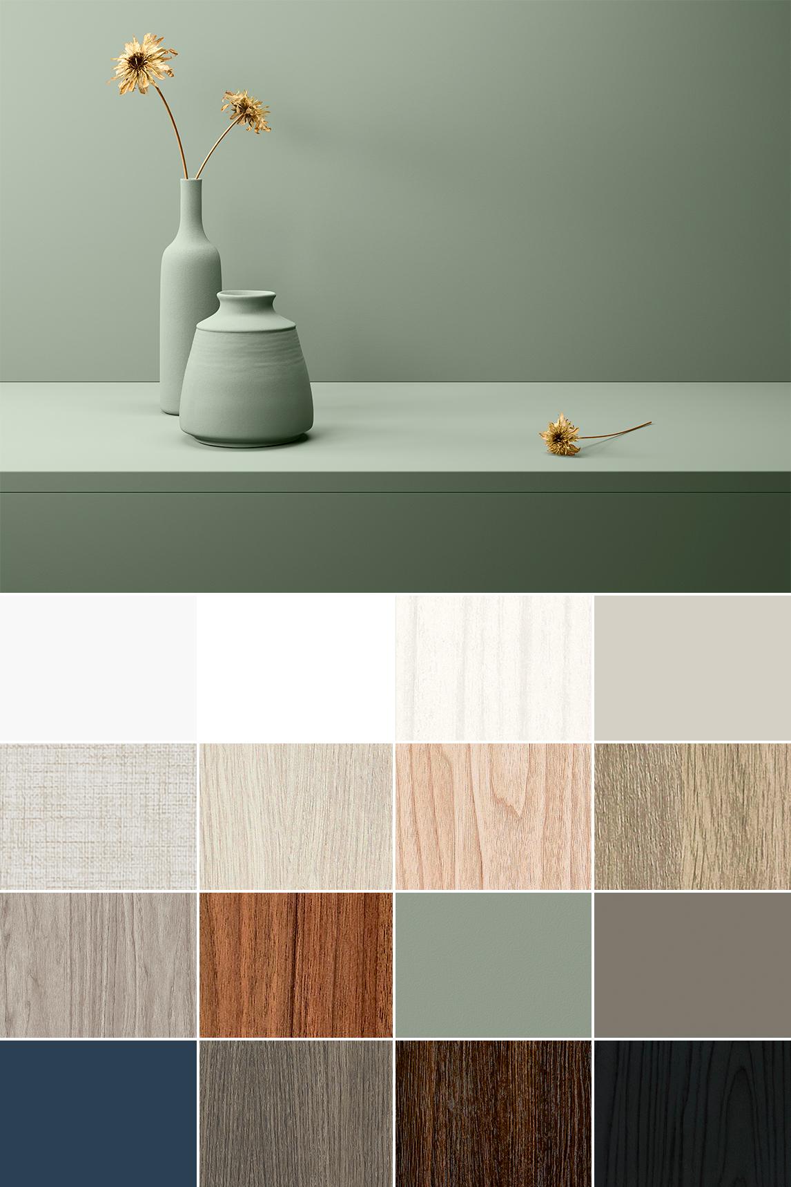 Closets and storage systems in wood grain finishes and various colors designed by California Closets