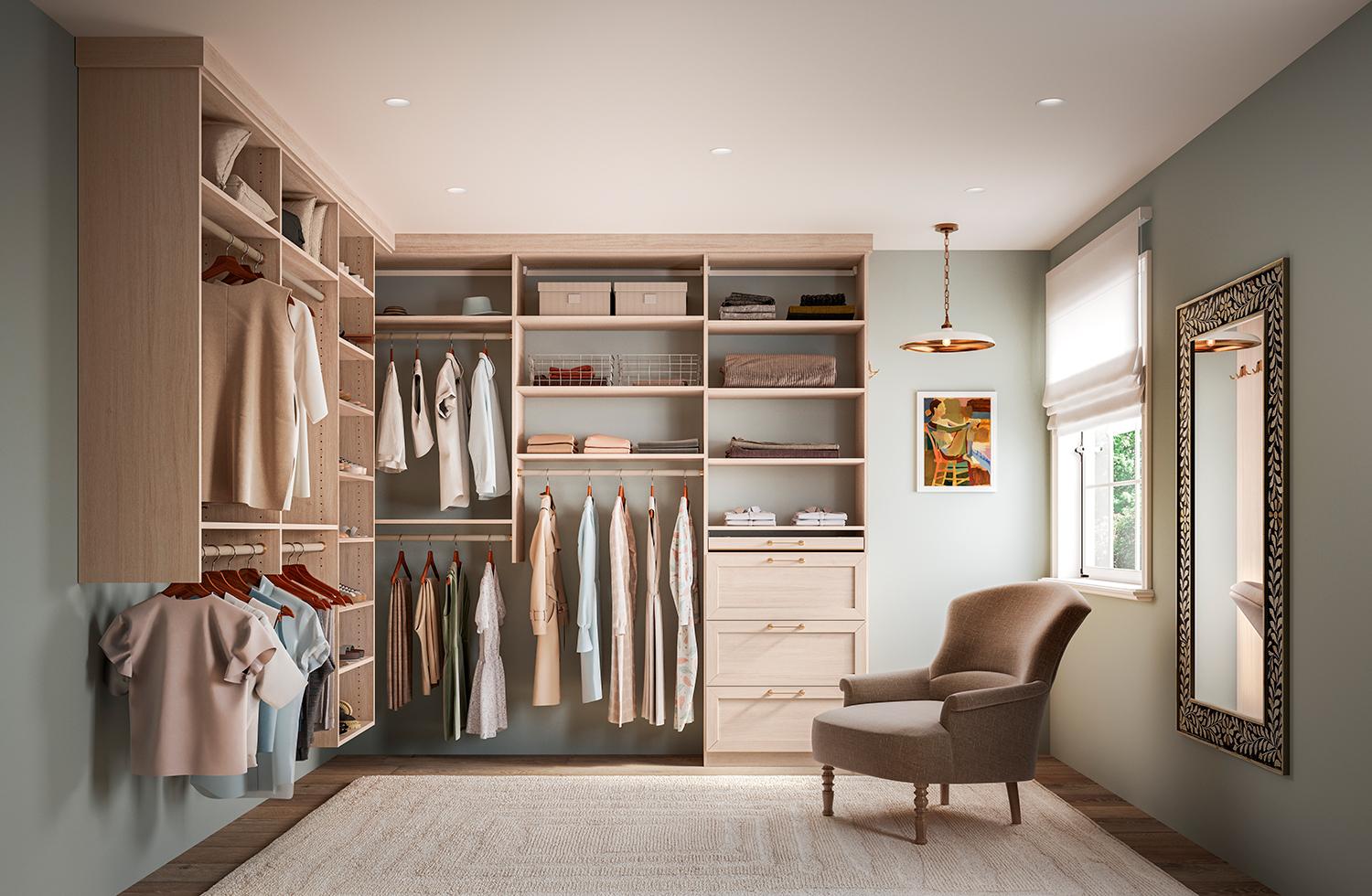 Custom closet organizers walk in closet by California Closets
