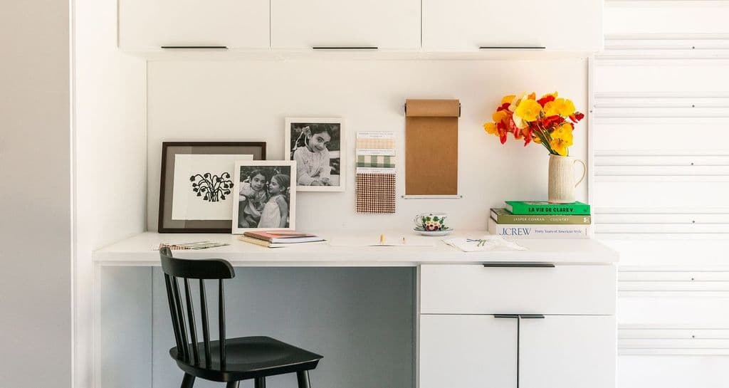 Heather Taylor home office and dedicated craft space designed from a converted garage space by California Closets